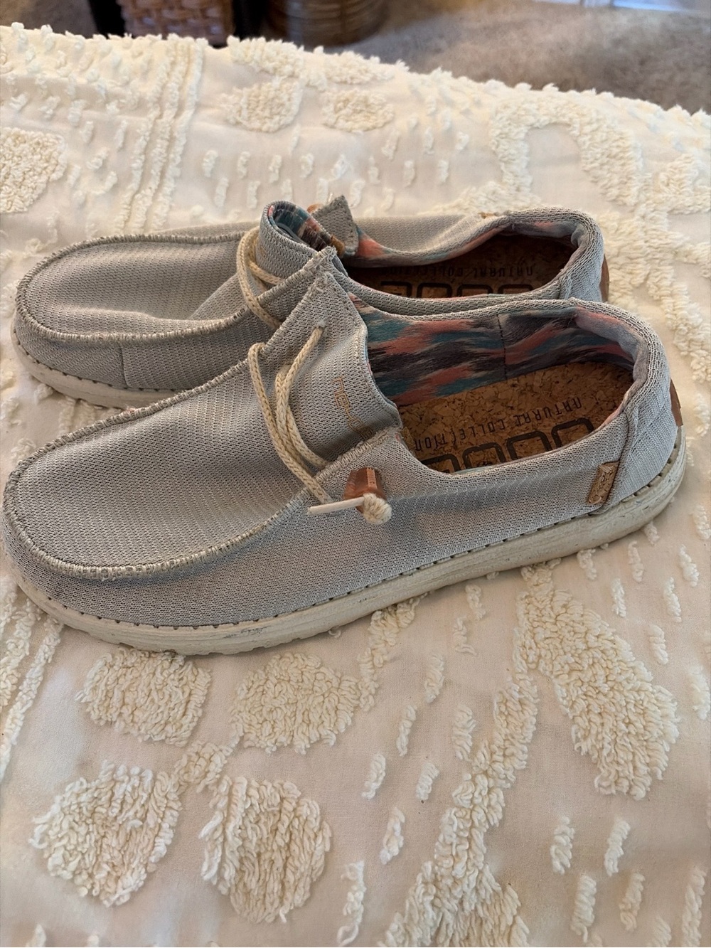 Hey Dude Women's Slip-On Flats in Light Gray